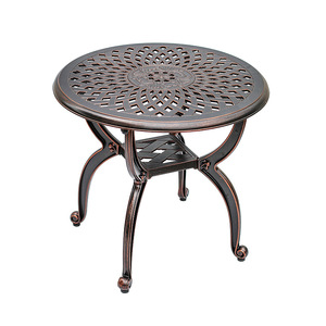 Cast Aluminum <b>Round</b> Outdoor <b>Table</b> Weather Resistant Garden Furniture Traditional Design <b>Patio</b> Deck Use - Product Image 1