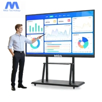 Tableau blanc interactif numérique LCD MIDA 4K, écran tactile multipoint de 75 pouces, tableau blanc électronique intelligent avec caméra IA 48MP