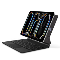 Keyboard Nirkabel USB-C 2.4Ghz Baru yang Luar Biasa untuk iPad Pro/Air dengan Desain Ultra Tipis, Touchpad & Lampu Latar LED 7 Warna