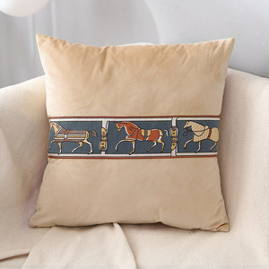 Housse de coussin <span class=keywords><strong>d</strong></span>écorative en velours jacquard de luxe 18 x 18, matériau de haute qualité, taies <span class=keywords><strong>d</strong></span>'<span class=keywords><strong>oreiller</strong></span> à sangle - Product Image 3