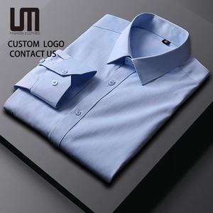 Liu Ming Customized Printed 2025 New Arrivals <strong>Men</strong> <strong>Clothes</strong> Formal Office Business Turn Down Collar Long Sleeve Dress Shirts - Product Image 1