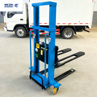 Chariot élévateur électrique portable WGZN avec capacité de levage de 1 tonne, chariot élévateur hydraulique, transpalette autoportant