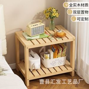 Wooden <b>Router</b> Storage Rack 2 Tier Natural Color Standing Type For Home Office Use - Product Image 2