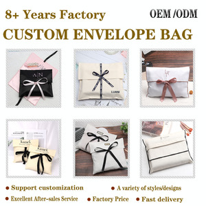 Custom Logo Recyclable Canvas Dust Ribbon Printing <strong>Envelope</strong> Bag for Scarf Promotion Cotton Gift Handbag Packaging <strong>Envelope</strong> Pouch - Product Image 6