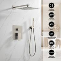 Système de douche encastré haute pression, ensemble de douche de salle de bain avec pomme de douche de 8 à 12 pouces et douchette à main, robinets de pluie combinés