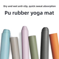 Natürliche PU-Yogamatte mit Ausrichtungslinie, Doppelschichtig, Rutschfest, Schweißresistent, Umweltfreundlicher Gummi für Yoga