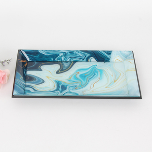 Uso Múltiple <span class=keywords><strong>azul</strong></span> jaspeado sombra de bandeja de exhibición de la joyería de decoración del hogar - Product Image 1