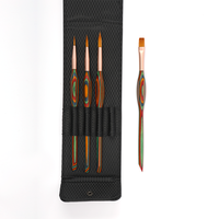 ArtSecret – ensemble de pinceaux de peinture pour détails, 4 pièces, poils en nylon doré, manche triangulaire en bois, acrylique, huile, gouache, aquarelle, modèle 2533