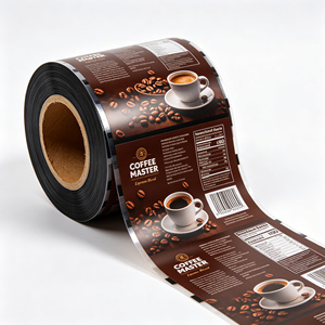 Rouleau de film d'emballage en plastique OPP brun laminé imprimé, sachet résistant à l'humidité pour café instantané et aliments - Product Image 4
