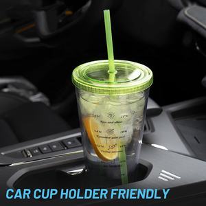 <span class=keywords><strong>Gobelet</strong></span> en plastique transparent personnalisé avec logo, 32 oz (1000 ml), avec couvercle et paille, gobelets de voyage isothermes à double paroi en acrylique - Product Image 4