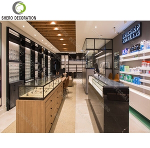 Vitrina óptica moderna personalizada de alta calidad, estantes de exhibición óptica montados en la pared, vitrina de gafas de vidrio - Product Image 1