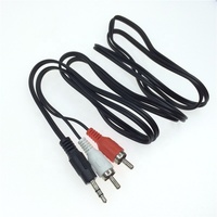 Câble audio stéréo 3,5 mm mâle vers 2 RCA plaqué or, gaine en PVC, idéal pour lecteur DVD, ordinateur, projecteur - Vente chaude