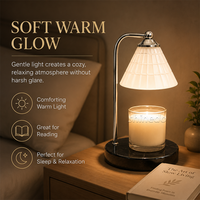 Lampe chauffe-bougie électrique à intensité variable avec minuterie et contrôle de la luminosité, diffuseur de cire en verre pour aromathérapie, décoration intérieure, cadeau de Noël