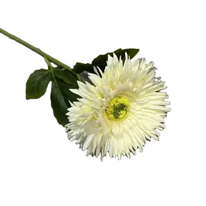 Flor artificial de crisantemo Fran individual, crisantemo Fulang de goma suave para boda y hogar, sala de estar, seda