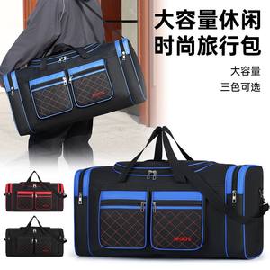 Bolsa de Viaje de Lona Oxford, Negra, Azul, Roja, con Patrón de Diamantes, Resistente al Agua, Bolsa Deportiva para Hombre, para Actividades al Aire Libre, RX-1744 - Product Image 5