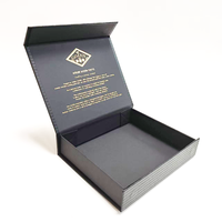 Boîte magnétique pliable de luxe, boîte cadeau en papier noir pliable avec aimants puissants et insert en mousse, taille et couleur personnalisées OEM