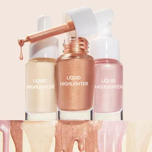 Private Label Make-Up Langdurige Highlight Mixes Gemakkelijk Glinsterende Glitter Zacht Lichaam Accentueren 3 Kleuren Vloeibare Markeerstift