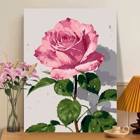 Peinture à l'huile numérique Rose transfrontalière à colorier soi-même, cadeau créatif fait main, décoration d'intérieur, toile à l'huile, cadre en bois massif, moderne