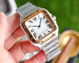 Orologio Meccanico di Lusso da Uomo Stile Sportivo di Santoses con Doppio Cinturino in Acciaio Inossidabile, Movimento Miyota, Cassa Quadrata e <span class=keywords><strong>Quadrante</strong></span> a Lancette - Product Image 4