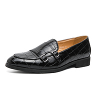 Chaussures Richelieu à double bride en cuir PU, taille 47-48, élégantes et de haute qualité pour hommes