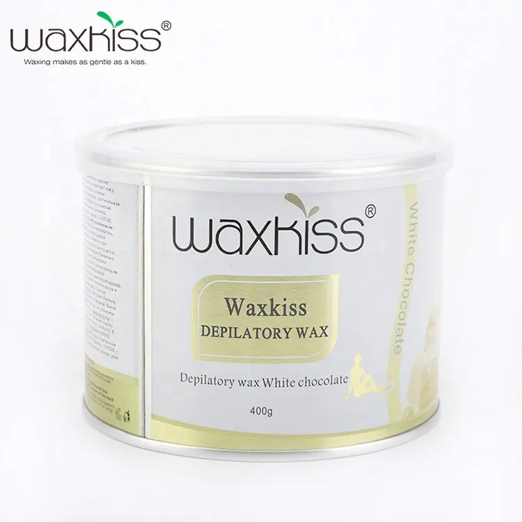 Waxkiss 400g 백색 초콜렛 냄새 머리 제거 연약한 왁스, 머리 제거를 위한 몸 사용을 위한 지구 왁스