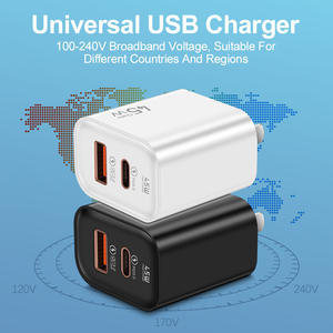 Hot Wholesale 45w Chargeur mural pour téléphone et ordinateur portable <span class=keywords><strong>USB</strong></span> Type C Double Port Chargeur et adaptateur PD Chargeur rapide avec prise EU US UK - Product Image 6