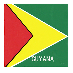 Pañuelo de Cabeza Cuadrado de Algodón con Bandera de Guyana, Personalizado, Multicolor, 55*55cm, <span class=keywords><strong>Bandana</strong></span> con Bandera Nacional - Product Image 1