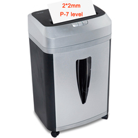 Déchiqueteuse de documents de bureau commerciale de haute technologie P-7 S-580, niveau 8, capacité de 2*2 mm, capacité de 2 feuilles, alimentation électrique