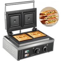 Machine à gaufres, presse à sandwichs et paninis professionnelle 2-en-1 en acier inoxydable 220V – Nouveauté
