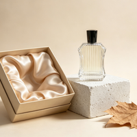 Nouveauté - Flacon de parfum en verre à rayures verticales 100 ml - Design luxueux - Boîte personnalisée haut de gamme pour les marques de parfums haut de gamme