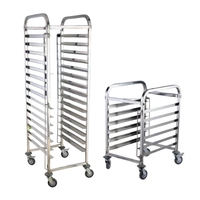 Vielseitiger Edelstahl-Tablett regal wagen Langlebiger Kühl pfannen wagen für Bäckerei-Hänge gestell für Gemüse und Fleisch