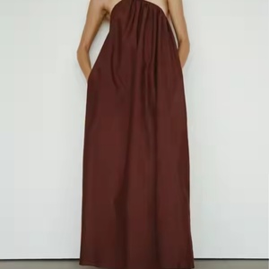 Robe d'été asymétrique sexy et décontractée en coton, style maxi, pour femme - Grande vente - Product Image 1