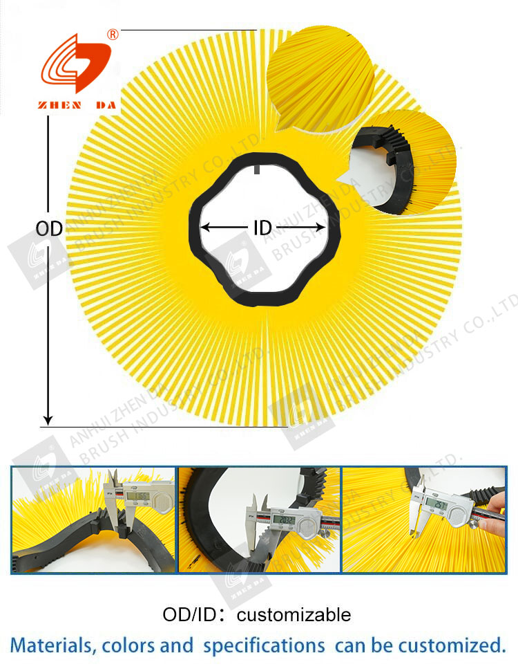 Customized Plastic Material Street Sweeper Brush For Road Cleaning