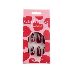 Día de San Valentín caramelo romántico estampado de labios <span class=keywords><strong>mate</strong></span> 24 piezas prensa larga en <span class=keywords><strong>uñas</strong></span> artificiales acrílico 3140 - Product Image 4