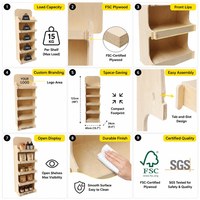 Estante de Exhibición de Madera Contrachapada de 5 Niveles para Tienda de Herramientas, Estante de Madera para Piso, Fácil de Montar, Exhibidor Personalizado, Certificado FSC