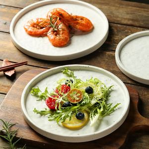 Japanese Style 7/8/9/10inch White Glazed Porcelain <b>Ceramic</b> Dinnerware <b>Plates</b> Flat <b>Plate</b> Dinner <b>Plates</b> for Hotel Restaurant - Product Image 4
