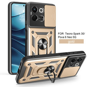 Étui de téléphone antichoc en TPU+PC avec support magnétique et protection coulissante pour appareil photo, design blindé, pour Tecno Spark 30 Pova 6 Neo 5G, multicolore - Product Image 5