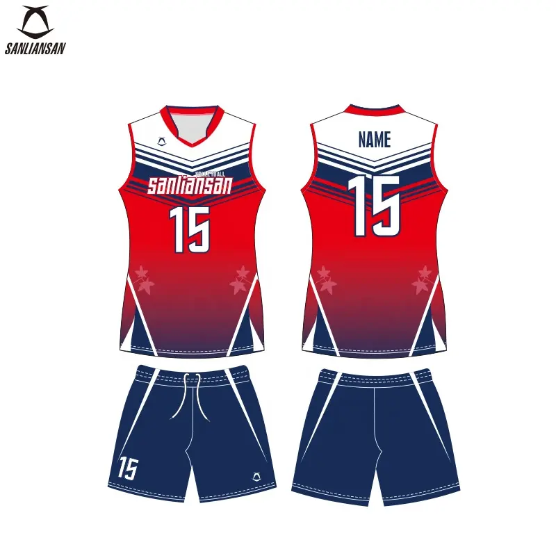 Women men volleyball team uniforms latest design full sublimation volleyball jerseys