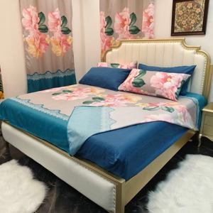 Ensemble de <span class=keywords><strong>draps</strong></span> <span class=keywords><strong>en</strong></span> microfibre brossée, taille King, 8 pièces, avec taies d'oreiller, rideaux - Product Image 3