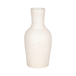 Vaso in ceramica moderno per l'arredamento del soggiorno, elemento decorativo scultoreo, finitura bianca opaca - Product Image 3
