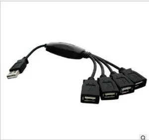 热卖4端口USB集线器扩展电缆USB2.0公1至4 x USB2.0母端口分离器适配器