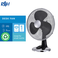 Ventilador de Mesa de 16 Polegadas com Controle por Botão, Oscilação de Grande Área, 3 Velocidades e Inclinação para Quarto e Escritório em Casa