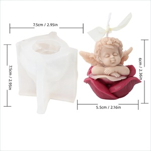 Rose Angel Baby Candle Mold Silicone DIY Wedding Favor Soap Mold - Product Image 5