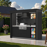 Cozinha Modular para Jardim com Bancada de Aço Inoxidável e Churrasqueira Premium