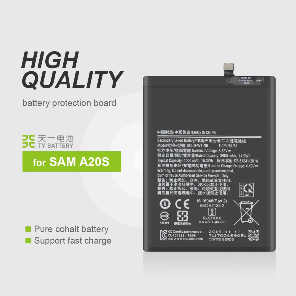 4000mAh high quality A10S A20S battery for Samsung A10S A20S Galaxy A20S 2019 Dual SIM SM-A207 A2070 A207F SCUD-WT-N6