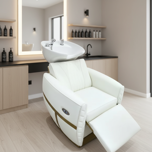 Sillón de Masaje Capilar de Lujo con Diseño Original, Color Rosa, con Vaporizador, para Spa Capilar, Silla de Lavado para Salón de Belleza en Venta - Product Image 1