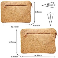 Boshiho personnalisé écologique en liège naturel pochette d'ordinateur de protection étui à fermeture éclair pour ordinateurs Apple MacBook