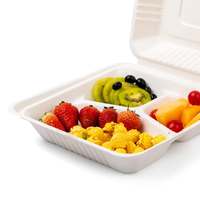 Contenants alimentaires biodégradables et compostables en bagasse, boîtes à clapet en canne à sucre