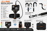 Caméra d'inspection endoscopique industrielle portable JZJ-RMK avec écran HD 5 pouces 360° °   Sonde de direction