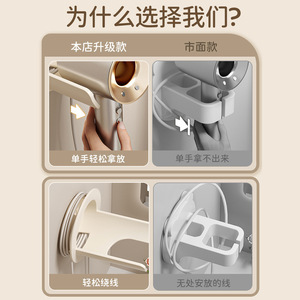 Lazy Hair Dryer Storage Rack Wall Mounted Corner Mount Matte White Durable Bathroom Shelf - Product Image 5